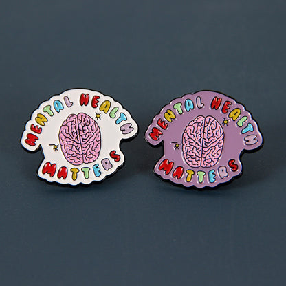Body Organ Brooch | Alloy Plated White Pink 2.5cm Creative