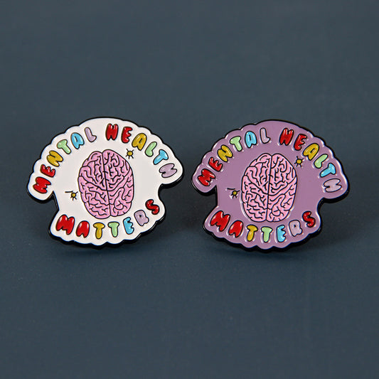 Body Organ Brooch | Alloy Plated White Pink 2.5cm Creative
