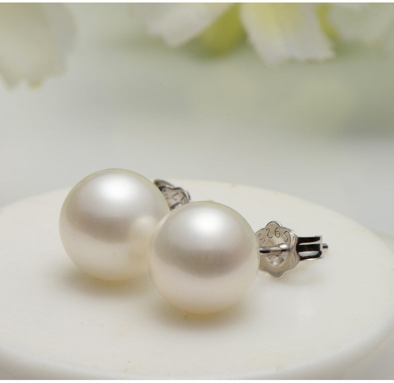 S925 Silver Freshwater Pearl Ear Studs | Gold Silver Anti-Allergy