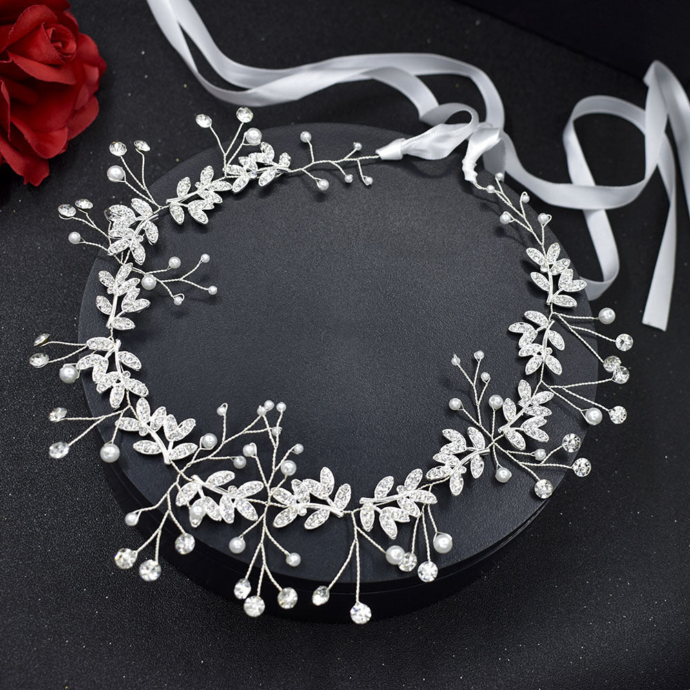 Bridal Wave Hair Hoop | Alloy Rhinestone Silver Gold