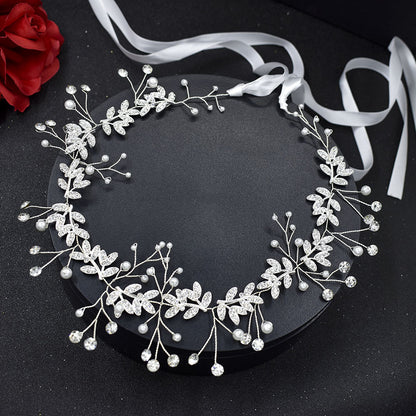 Bridal Wave Hair Hoop | Alloy Rhinestone Silver Gold