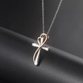 Heart and Cross Pendant Necklace | Two-Tone Electroplated