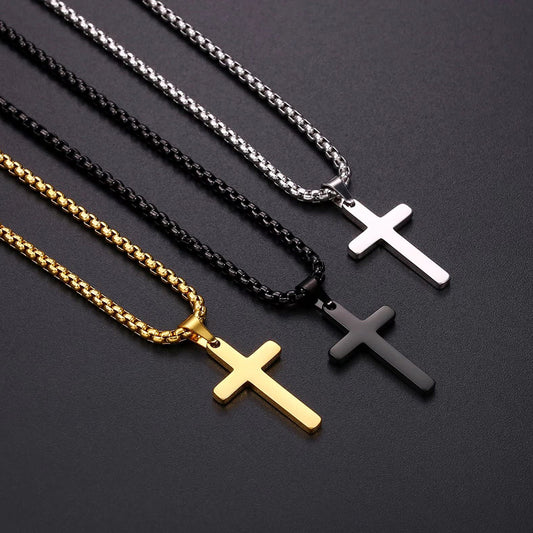Cross Pendant Necklace in Titanium Steel