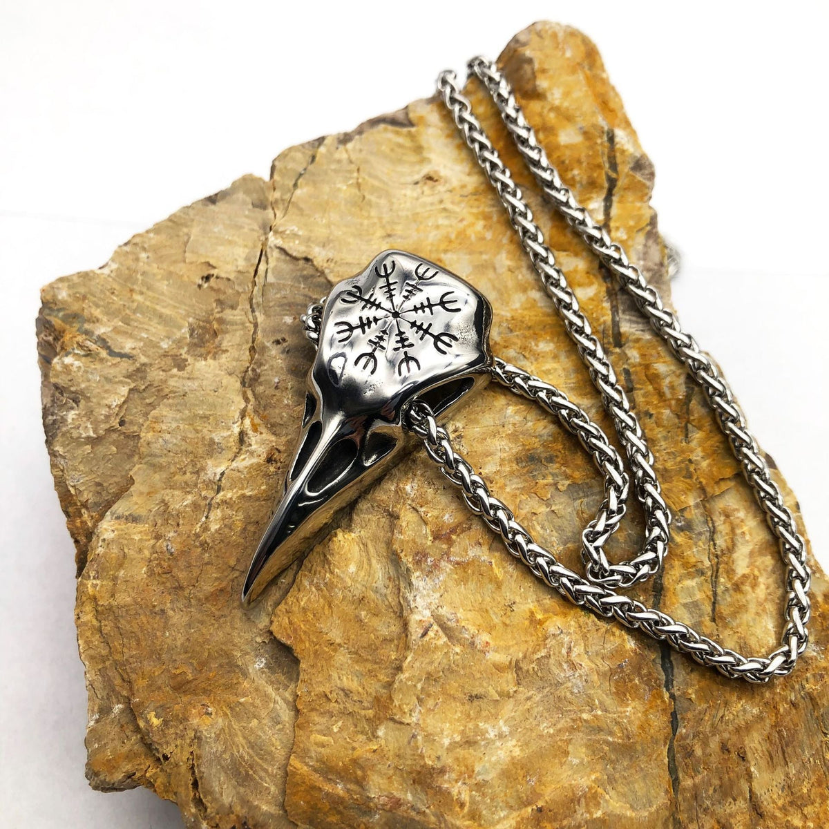 Viking Skull Eagle Pendant Necklace | Titanium Steel Gold Silver