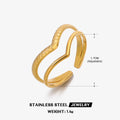 V-Shape Titanium Steel Open Ring | INS Style Women's Gold Silver