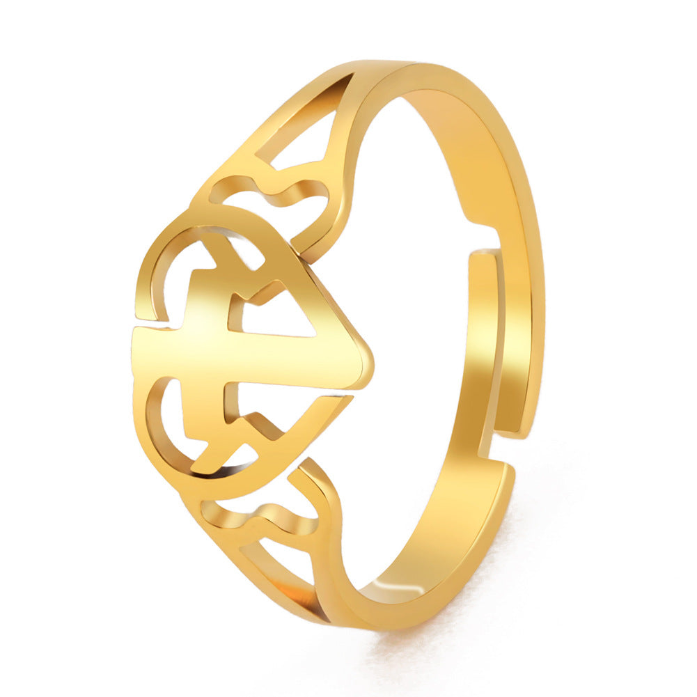Love Cross Ring | Stainless Steel Small Geometric Women's