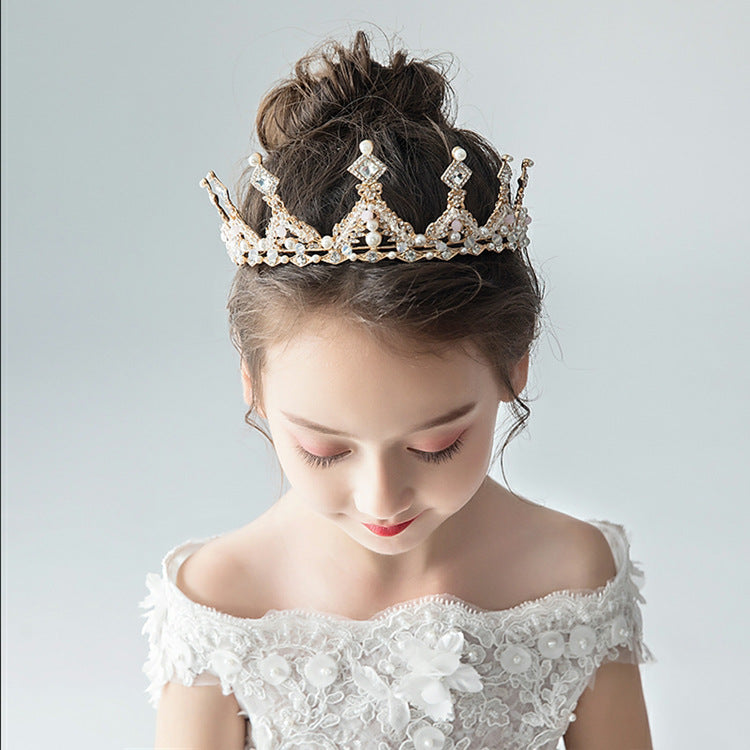 Princess Diamond Crown | Alloy Pearl Crystal Korean 13.2cm