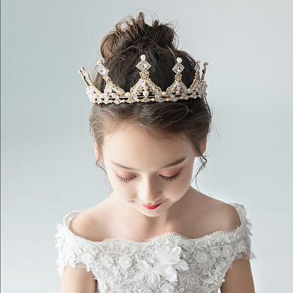 Princess Diamond Crown | Alloy Pearl Crystal Korean 13.2cm