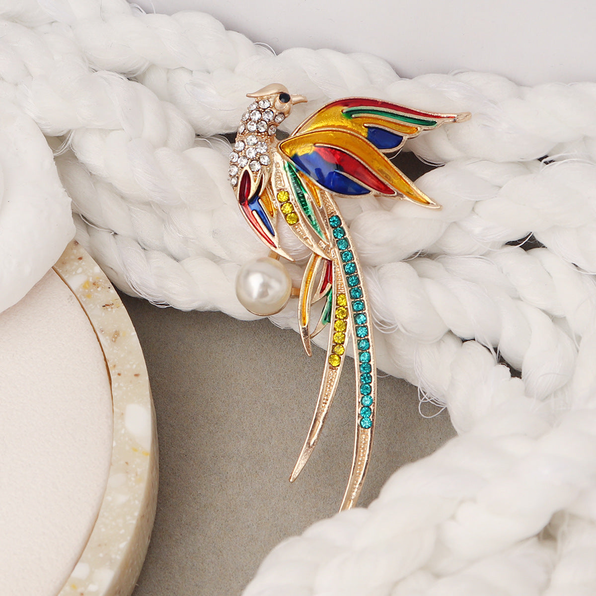 Phoenix Peacock Hummingbird Brooch | Alloy Oil Drip Chinese Style
