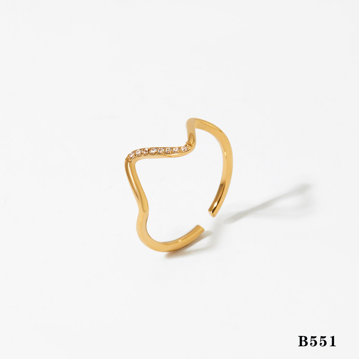 Stainless Steel Wave Ring for Women | Gold and Silver