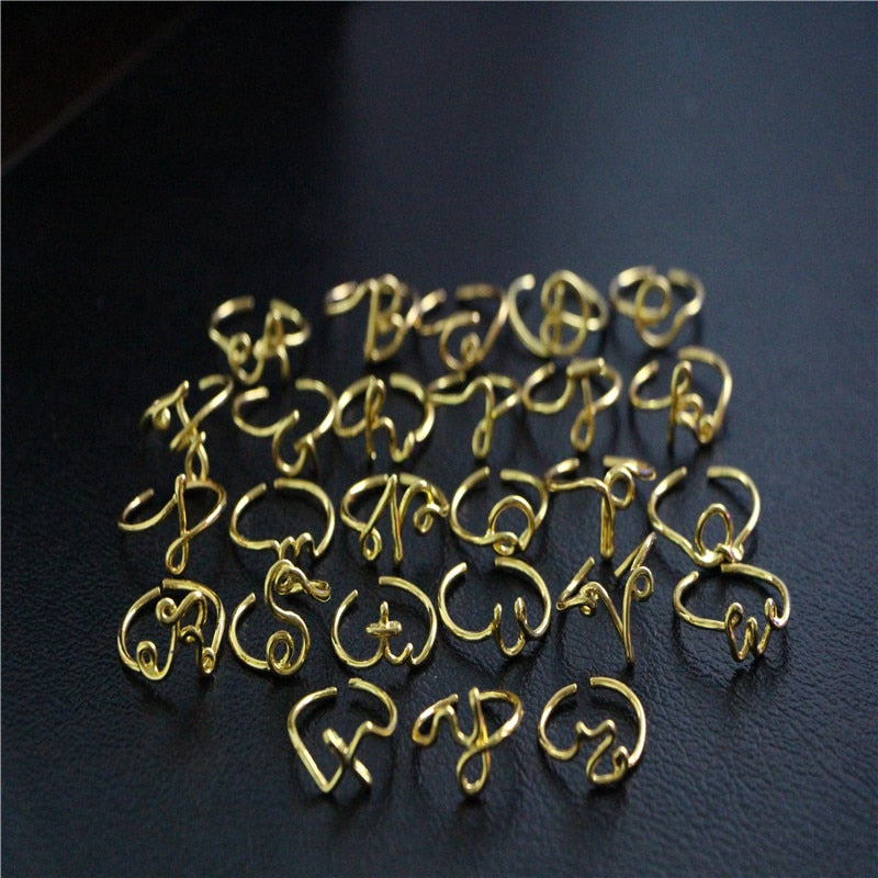 A-Z Initial Letter Ring for Women and Men