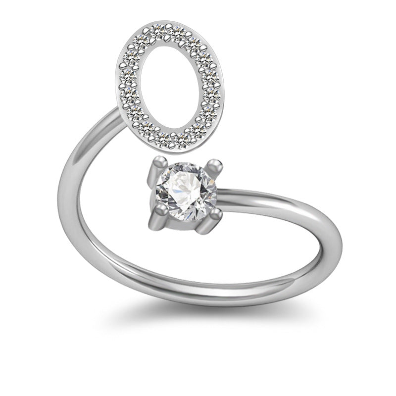 A-Z Initial Letter Ring for Women and Men | Adjustable Alloy