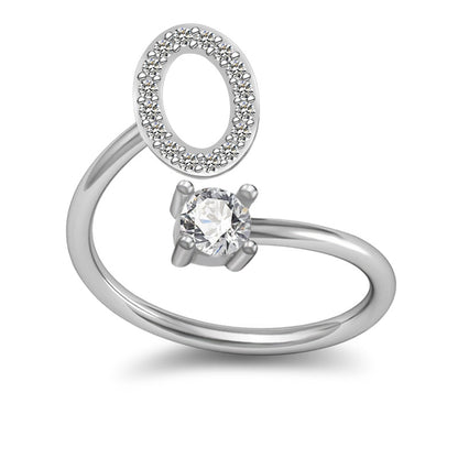 A-Z Initial Letter Ring for Women and Men | Adjustable Alloy