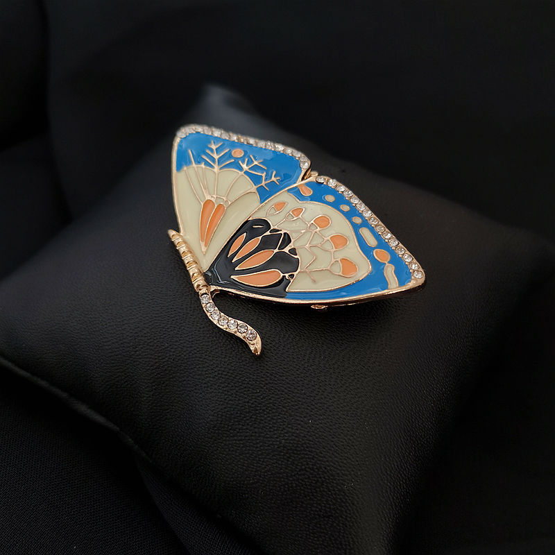 Vintage Butterfly Enamel Brooch | Alloy Drip Glaze Retro 3.5cm