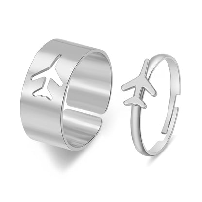 Butterfly 2-Piece Couple Ring Set | Punk INS Style Gold Silver