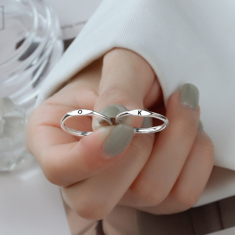 26 Letters Initial Ring | Copper Adjustable Women's Personalised