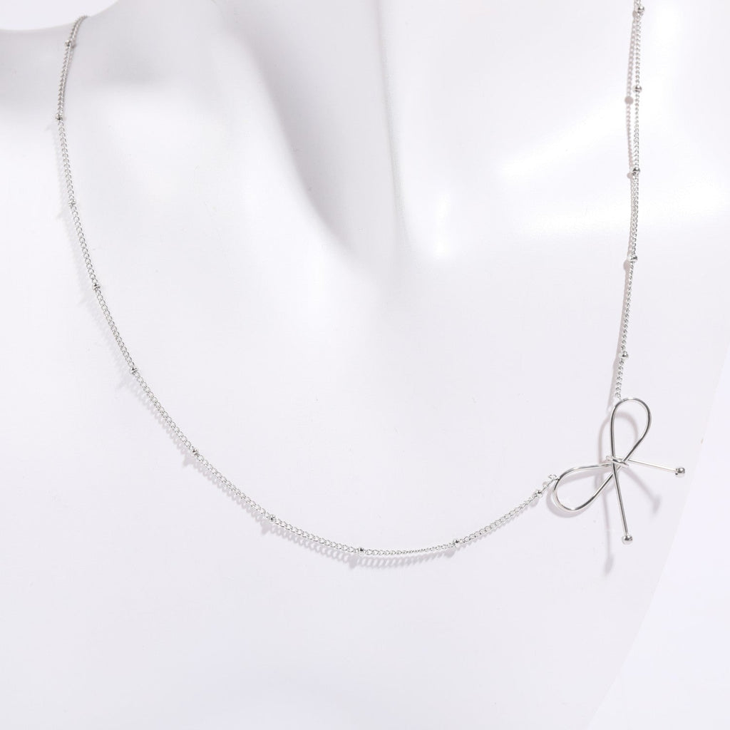 Bowknot Collarbone Necklace and Bracelet Set for Women