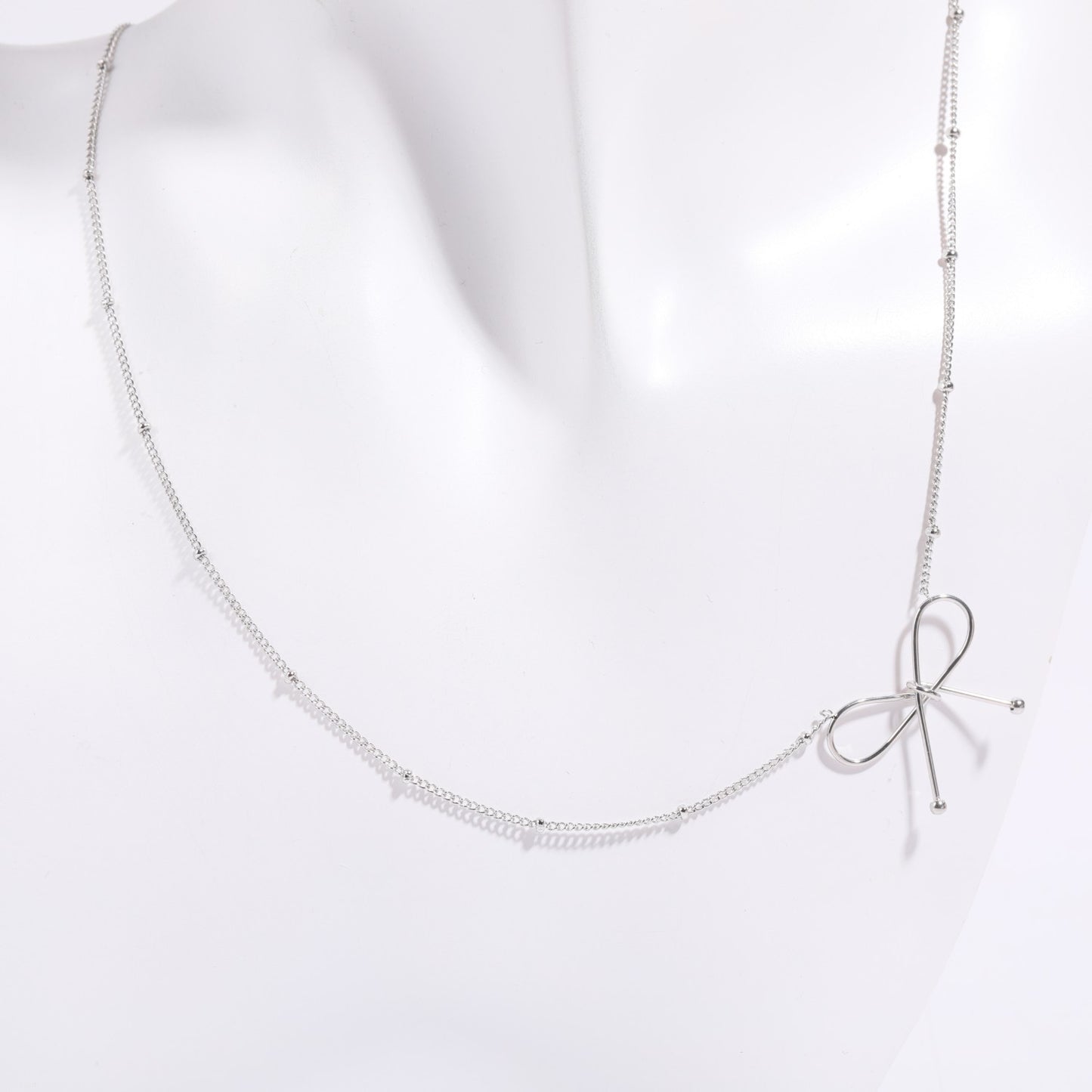 Bowknot Collarbone Necklace and Bracelet Set for Women