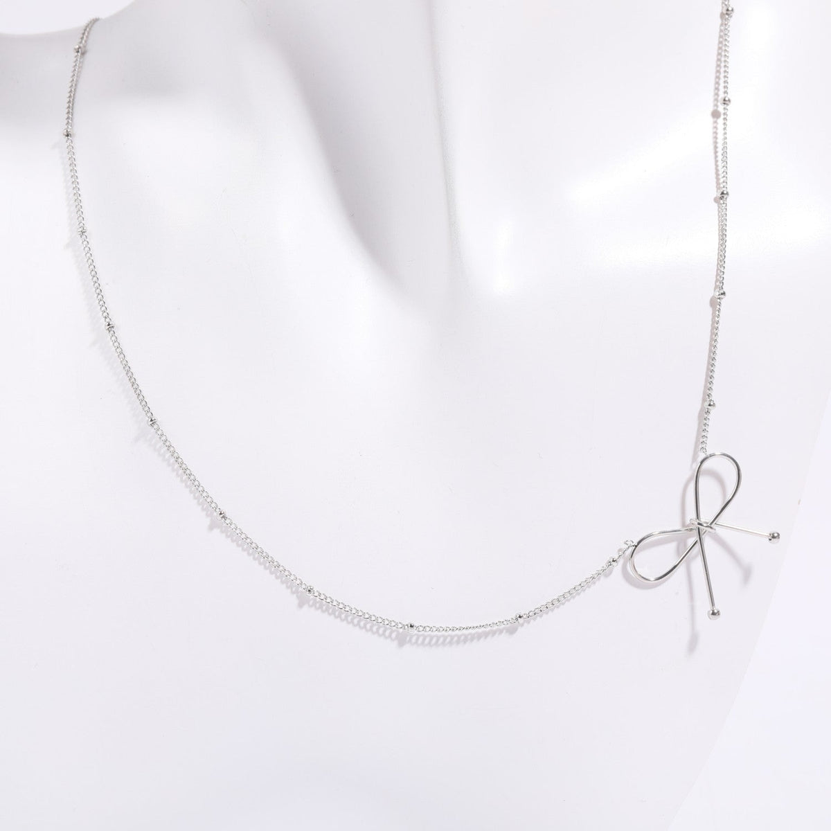Bowknot Collarbone Necklace and Bracelet Set for Women