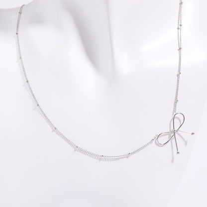 Bowknot Collarbone Necklace and Bracelet Set for Women
