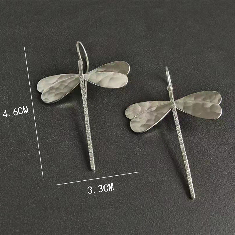 3D Gold Dragonfly Drop Earrings | Zinc Alloy Vintage 4.6cm