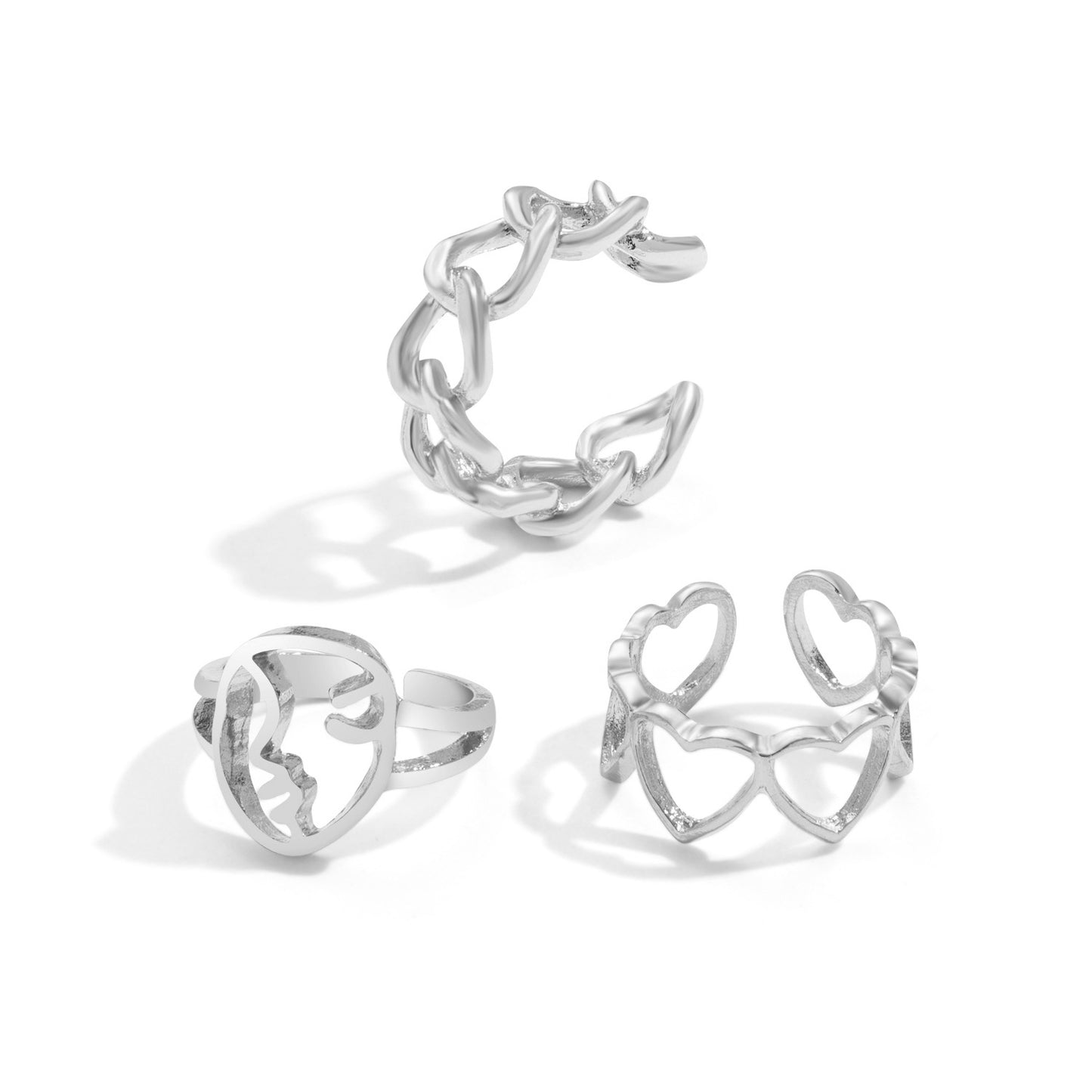 Butterfly 2-Piece Couple Ring Set | Punk INS Style Gold Silver