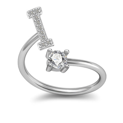 A-Z Initial Letter Ring for Women and Men | Adjustable Alloy