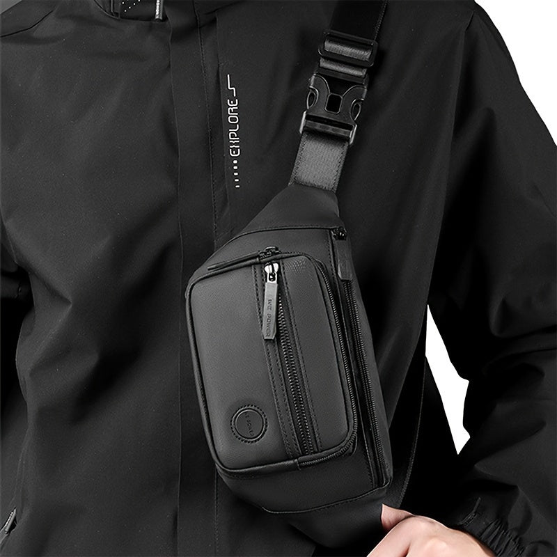 Lightweight PU Multifunctional Waist & Chest Bag for Men