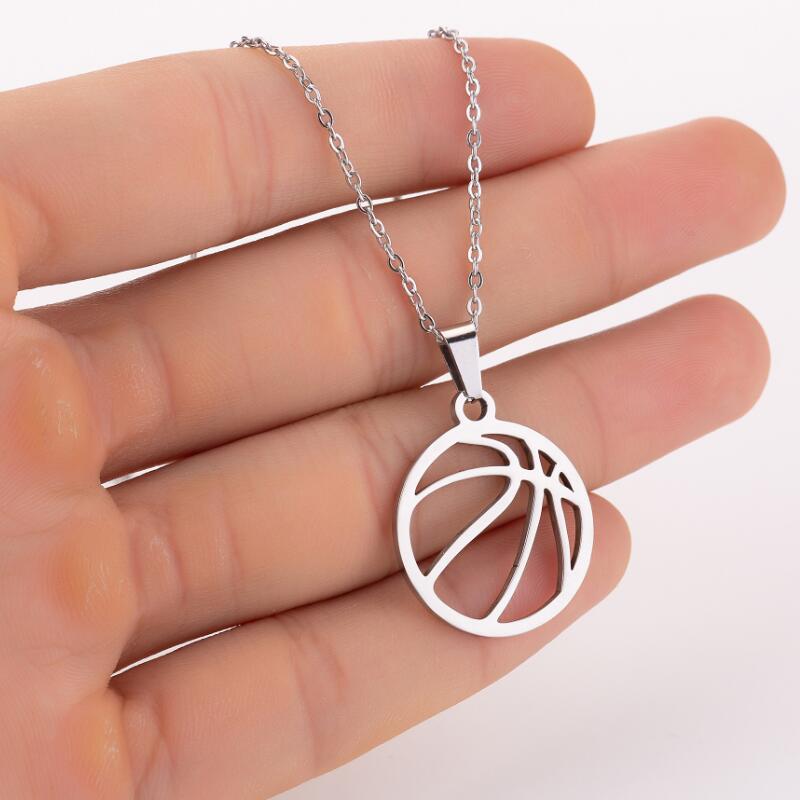 Volleyball Pendant Necklace in Stainless Steel