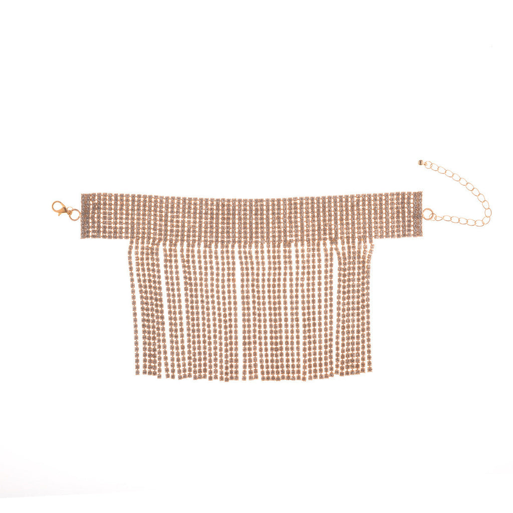Punk Full Drill Tassel Anklet | Alloy Diamond Geometric European