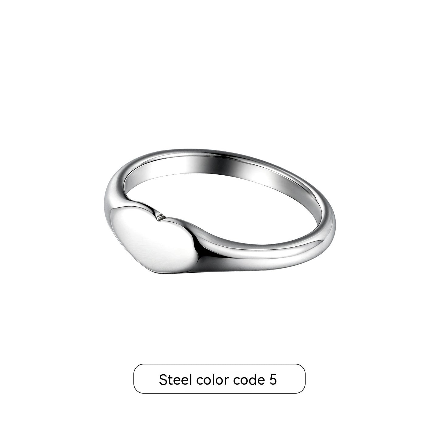 Hip Hop Love Couple Ring | Titanium Steel Heart Pinky Ring