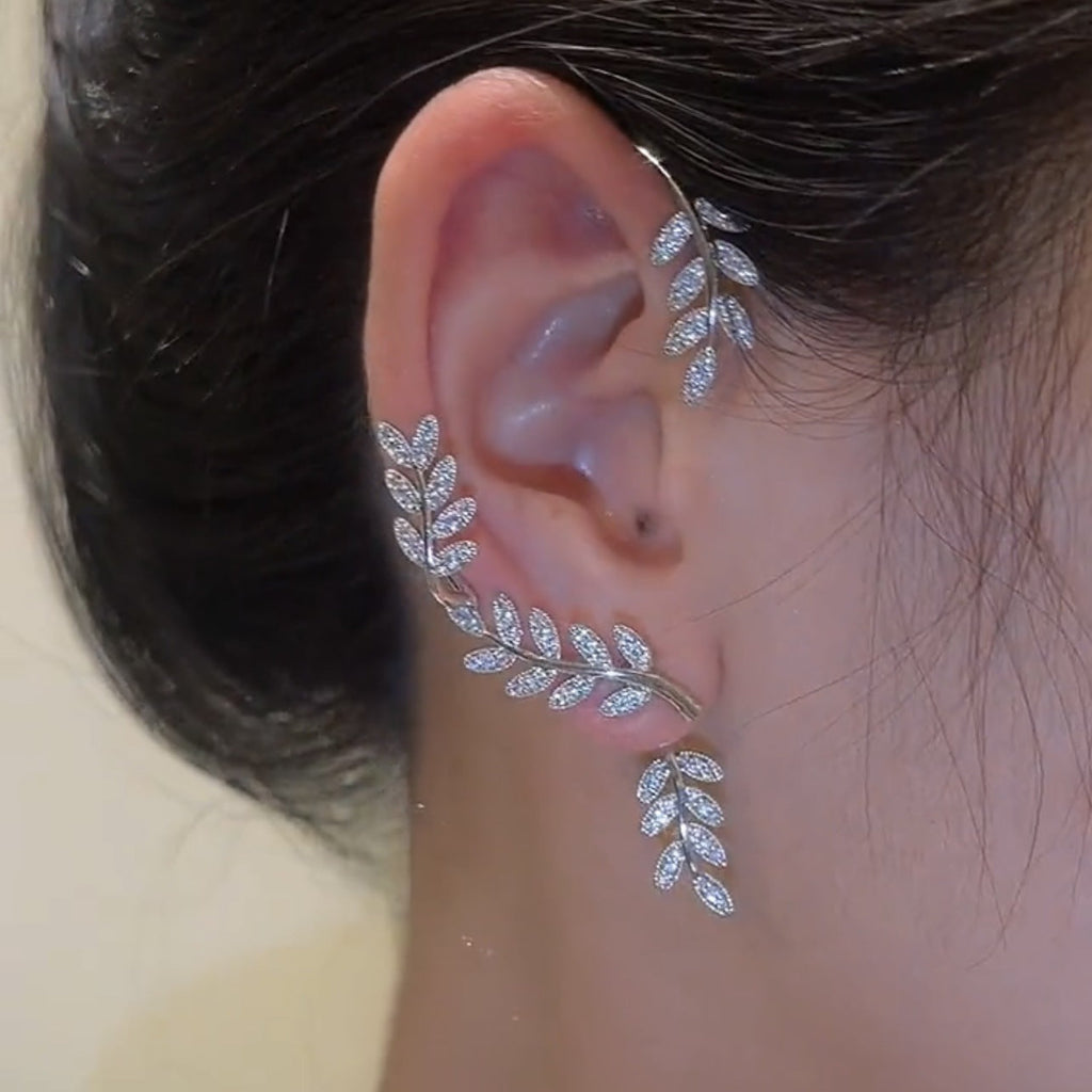 Willow Zircon Tree Earrings | Detachable Micro-Inlaid Before and After