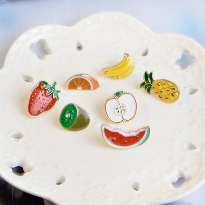 Cartoon Fruit Enamel Brooch | Alloy Baked Varnish Unisex 7 Styles