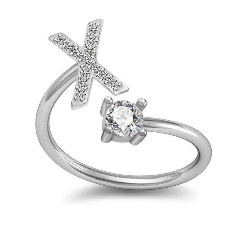 A-Z Initial Letter Ring for Women and Men | Adjustable Alloy