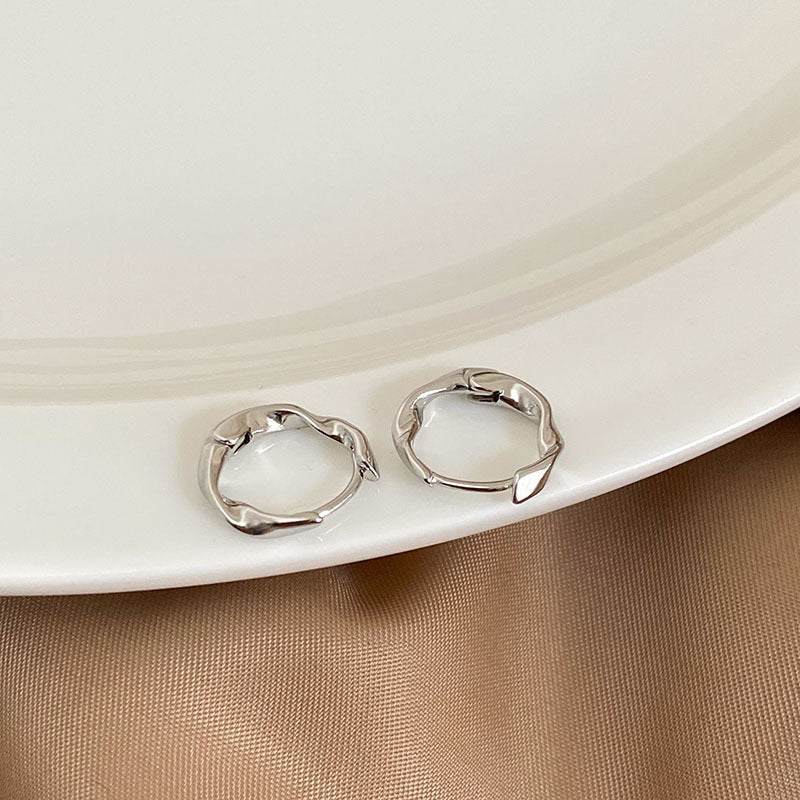 Korean Diamond Embedded Earrings | Copper Gold Silver Versatile