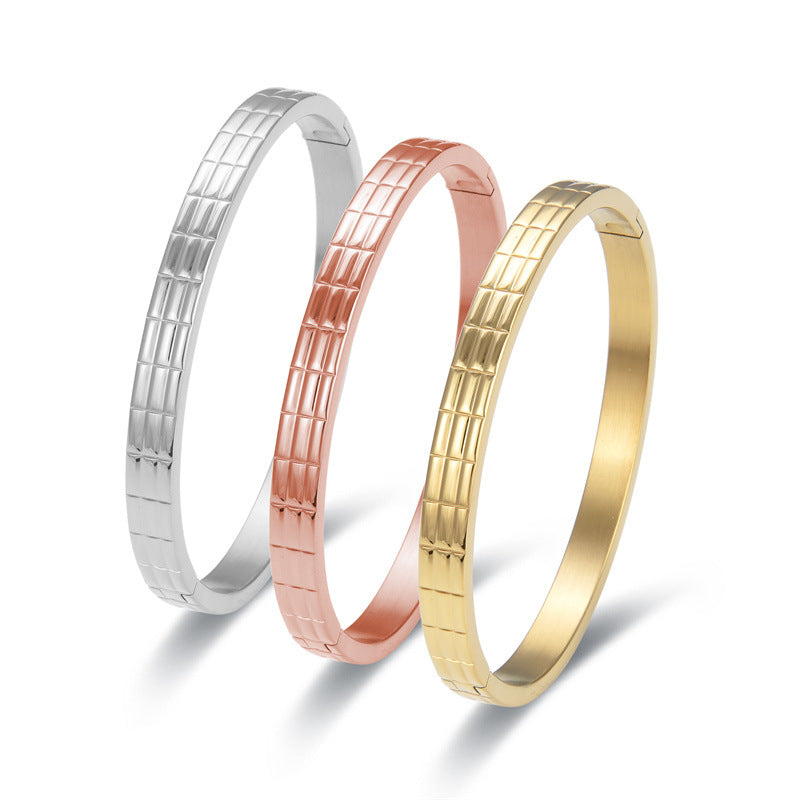 Titanium Steel Bracelet in Steel, Gold and Rose Gold