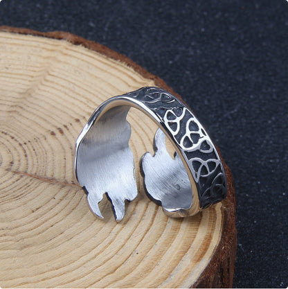 Bear Paw Adjustable Ring | Handcrafted Stainless Steel Unisex
