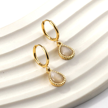 Simple Retro Drop Earrings | Stainless Steel Multi-Colour