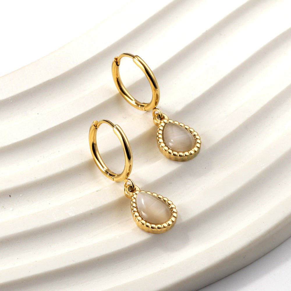 Simple Retro Drop Earrings | Stainless Steel Multi-Colour