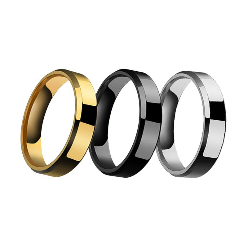 Niche Stainless Steel Couple Ring | Geometric Unisex Multi-Colour