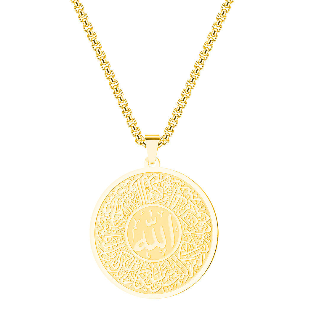 Men's Calligraphy Script Pendant Necklace