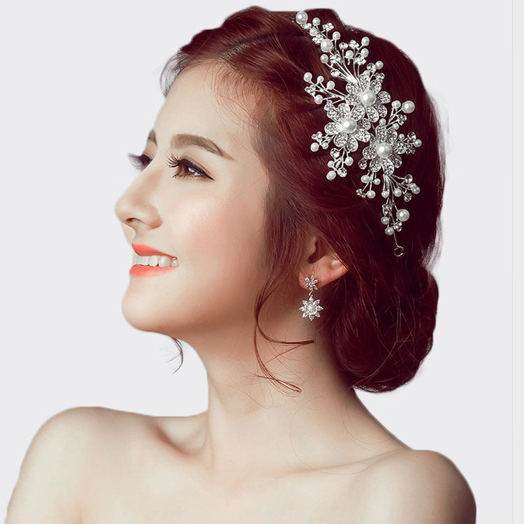 Diamond Alloy Bridal Crown | Flower Headdress Wedding Wholesale
