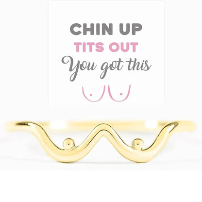 Inspirational Ring with Greeting Card | Gold Silver