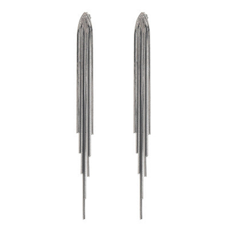 Long Fringe Tassel Earrings | Copper Gold Silver Gun Black