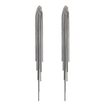 Long Fringe Tassel Earrings | Copper Gold Silver Gun Black