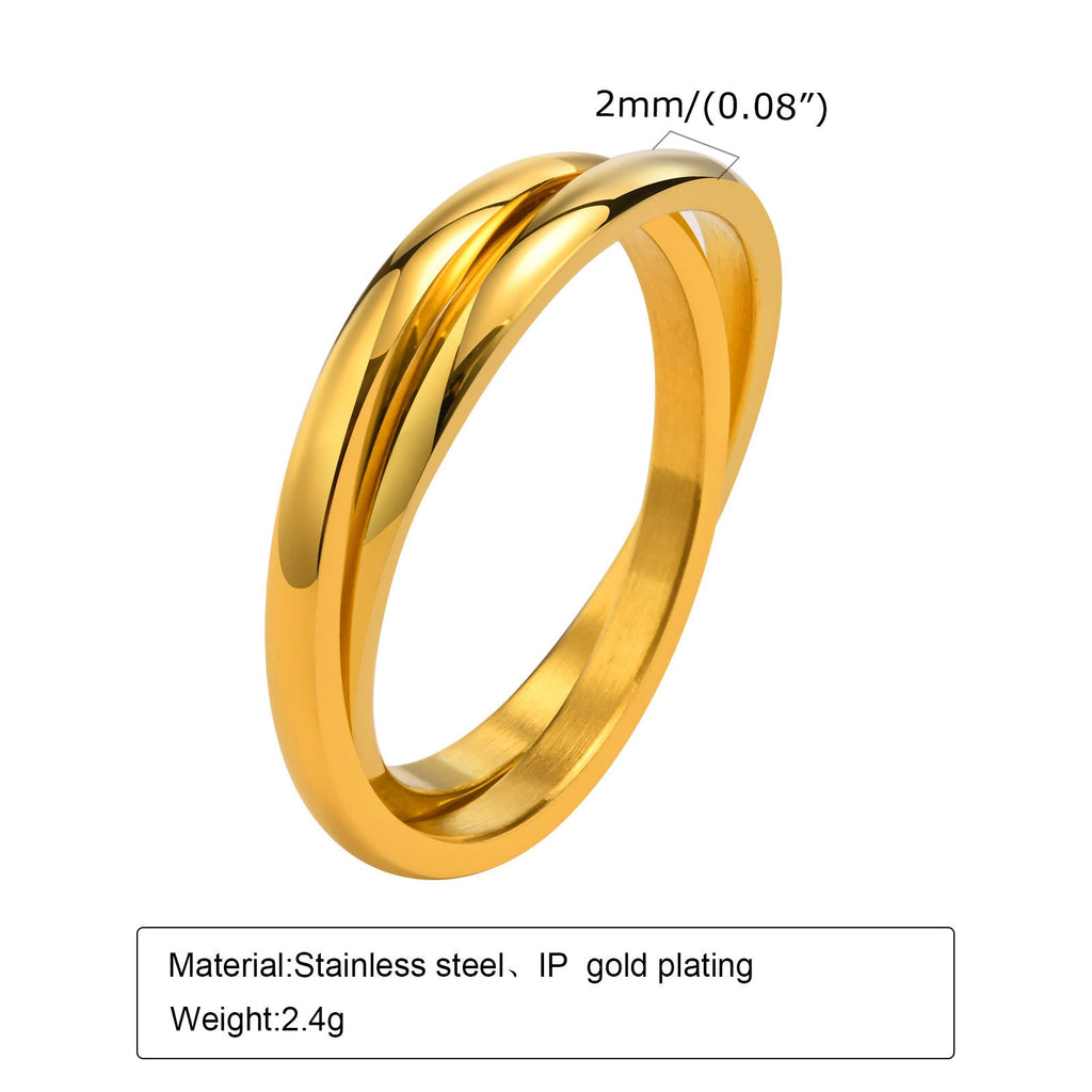 Three-in-One Winding Ring | Titanium Steel Unisex Multi-Style