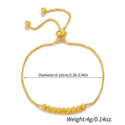 Gold Flower Bead Pull Rope Bracelet | Good Luck Design