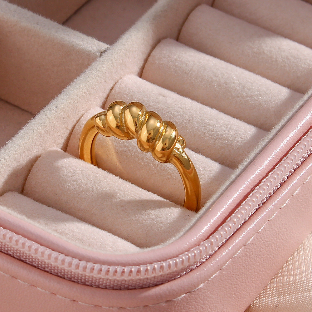 Lacrima Winding Ring | Stainless Steel Women's Gold