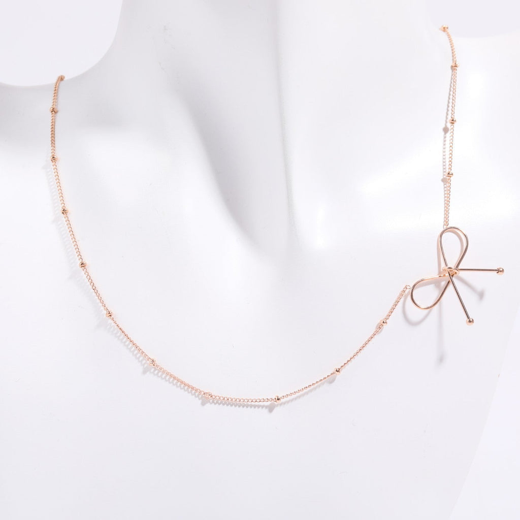 Bowknot Collarbone Necklace and Bracelet Set for Women