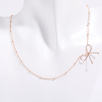 Bowknot Collarbone Necklace and Bracelet Set for Women